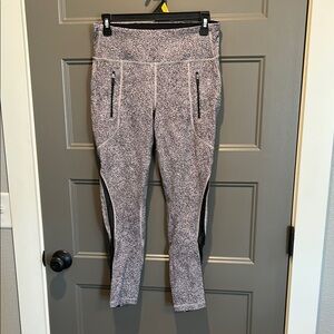 Lululemon Speckled Gray and Black Leggings with lavender undertone